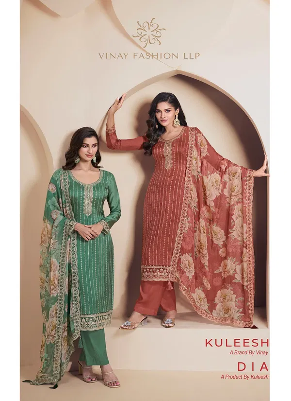 Dia By Vinay Kuleesh Moonga Silk Designer Salwar Suits Orders In India